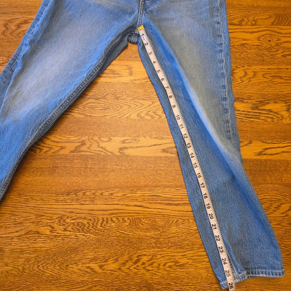 GAP Womens Light Wash High Rise Straight Leg Jeans 6/28 Button Fly Distressed - Picture 4 of 15